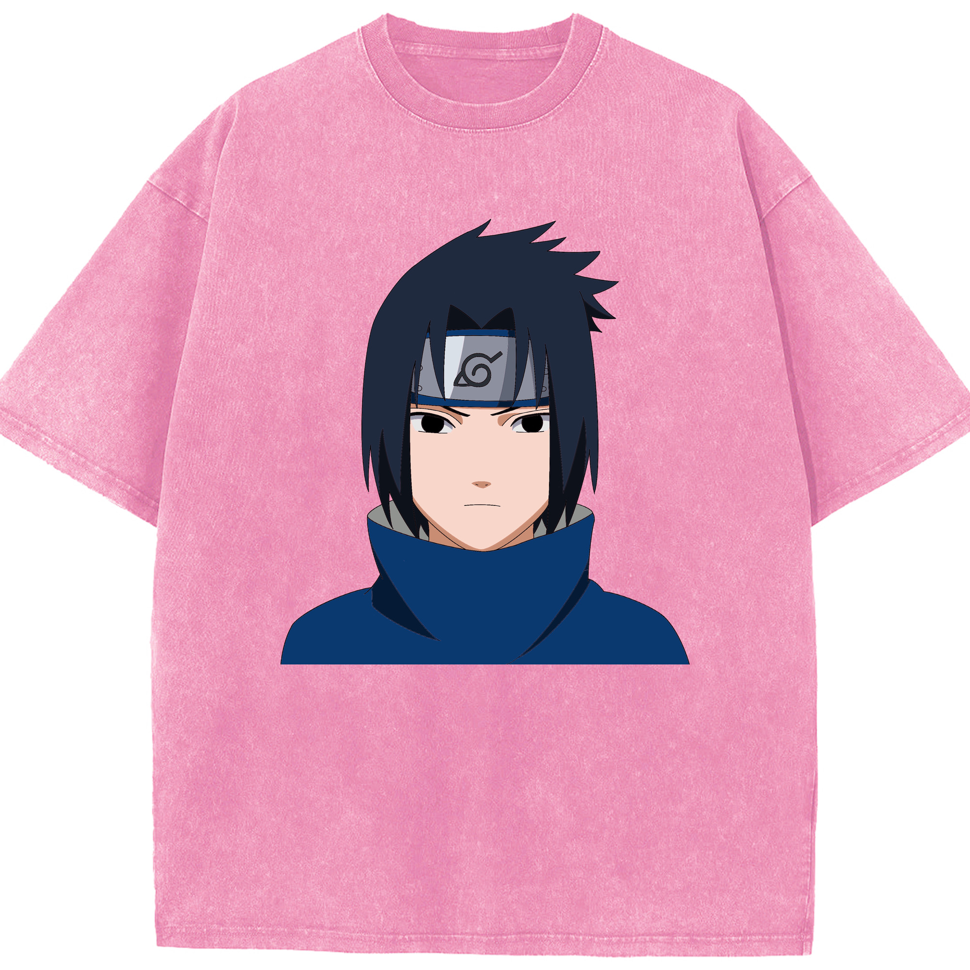 （画像用） NARUTO -ナルト- うちは サスケ Uchiha Sasuke 綿100% ヴィンテージ風 半袖Tシャツ（フロントプリント）